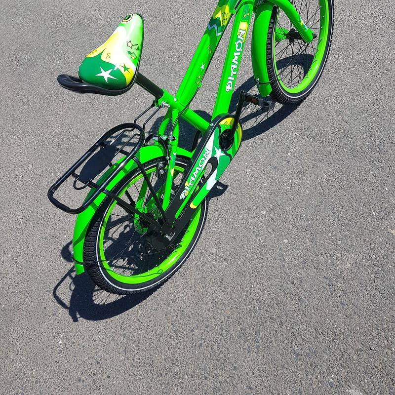 Sport si Outdoor - Ciclism - Biciclete pentru copii - Bicicleta Go Kart 20inch Diamon, 6-10 ani,cu cos jucarii , cric, verde - Infinity.ro