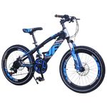 Sport si Outdoor - Ciclism - Biciclete pentru copii - Bicicleta 20 inch Go Kart Beiduofu, frana disc, 21 viteze, 7-10 ani, negru cu albastru - Infinity.ro