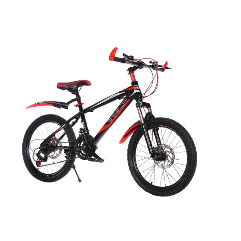 Sport si Outdoor/Ciclism/Biciclete pentru copii - Bicicleta 20 inch Go Kart Shim 2, frana disc, 7 viteze, 7-10 ani, negru cu rosu - Infinity.ro