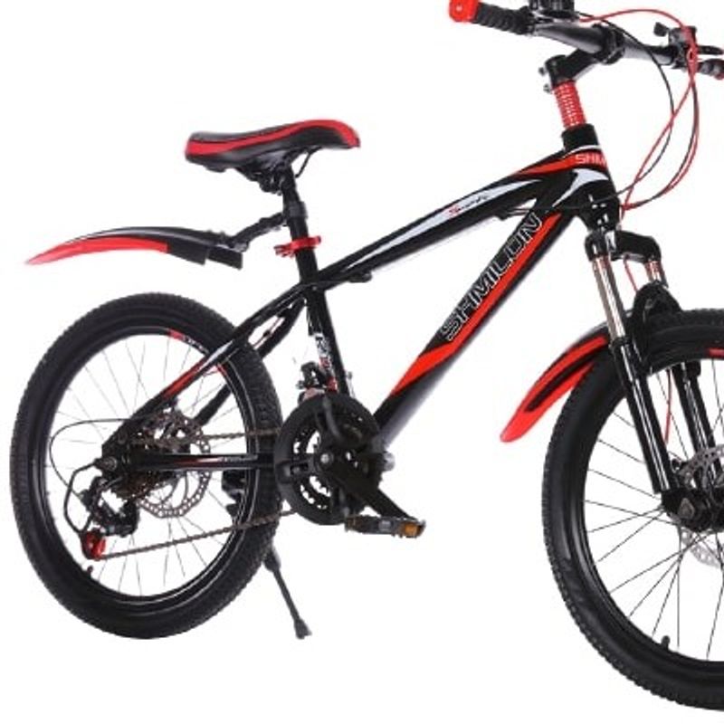 Sport si Outdoor/Ciclism/Biciclete pentru copii - Bicicleta 20 inch Go Kart Shim 2, frana disc, 7 viteze, 7-10 ani, negru cu rosu - Infinity.ro