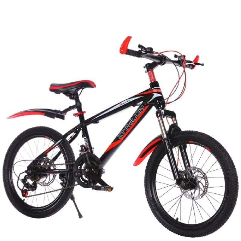 Sport si Outdoor/Ciclism/Biciclete pentru copii - Bicicleta 20 inch Go Kart Shim 2, frana disc, 7 viteze, 7-10 ani, negru cu rosu - Infinity.ro