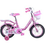 Sport si Outdoor - Ciclism - Biciclete pentru copii - Bicicleta Go Kart Mia roz 16 inch cu pedale 3-7 ani ,roti ajutatoare ,aparatoare noroi,sonerie,portbagaj,cos, roz - Infinity.ro