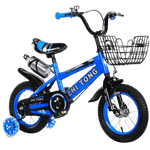 Sport si Outdoor - Ciclism - Biciclete pentru copii - Bicicleta Goo Kart Sport albastra16 inch cu intre 4-7 ani,roti ajutatoare silicon cu luminite,aparatoare,sonerie - Infinity.ro