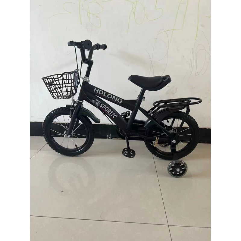 Sport si Outdoor - Ciclism - Biciclete pentru copii - Bicicleta Go Kart HdLong 16 inch , pentru copii, 4-6ani, roti ajutatoare silicon, portbagaj, cos jucarii, negru - Infinity.ro