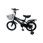 Sport si Outdoor - Ciclism - Biciclete pentru copii - Bicicleta Go Kart HdLong 16 inch , pentru copii, 4-6ani, roti ajutatoare silicon, portbagaj, cos jucarii, negru - Infinity.ro