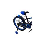 Sport si Outdoor - Ciclism - Biciclete pentru copii - Bicicleta Go kart Colors 16 inch , intre 4-6 ani, roti ajutatoare silicon,aparatoare si suport cu bidon apa, albastru - Infinity.ro