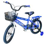 Sport si Outdoor - Ciclism - Biciclete pentru copii - Bicicleta Go Kart Tong 16 inch , pentru copii , roti ajutatoare silicon , portbagaj, cos jucarii, albastru - Infinity.ro