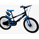 Sport si Outdoor - Ciclism - Biciclete pentru copii - Bicicleta Go kart Colors 16 inch , intre 4-6 ani, roti ajutatoare silicon,aparatoare si suport cu bidon apa, albastru - Infinity.ro