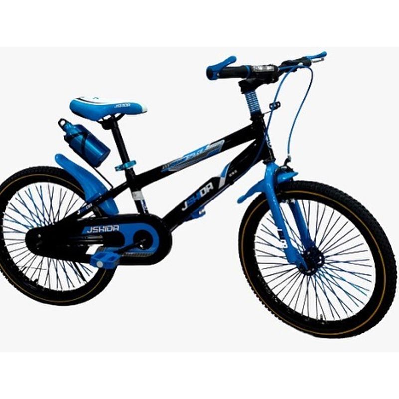 Sport si Outdoor - Ciclism - Biciclete pentru copii - Bicicleta Go kart Colors 16 inch , intre 4-6 ani, roti ajutatoare silicon,aparatoare si suport cu bidon apa, albastru - Infinity.ro