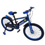 Sport si Outdoor - Ciclism - Biciclete pentru copii - Bicicleta Go kart Colors 16 inch , intre 4-6 ani, roti ajutatoare silicon,aparatoare si suport cu bidon apa, albastru - Infinity.ro