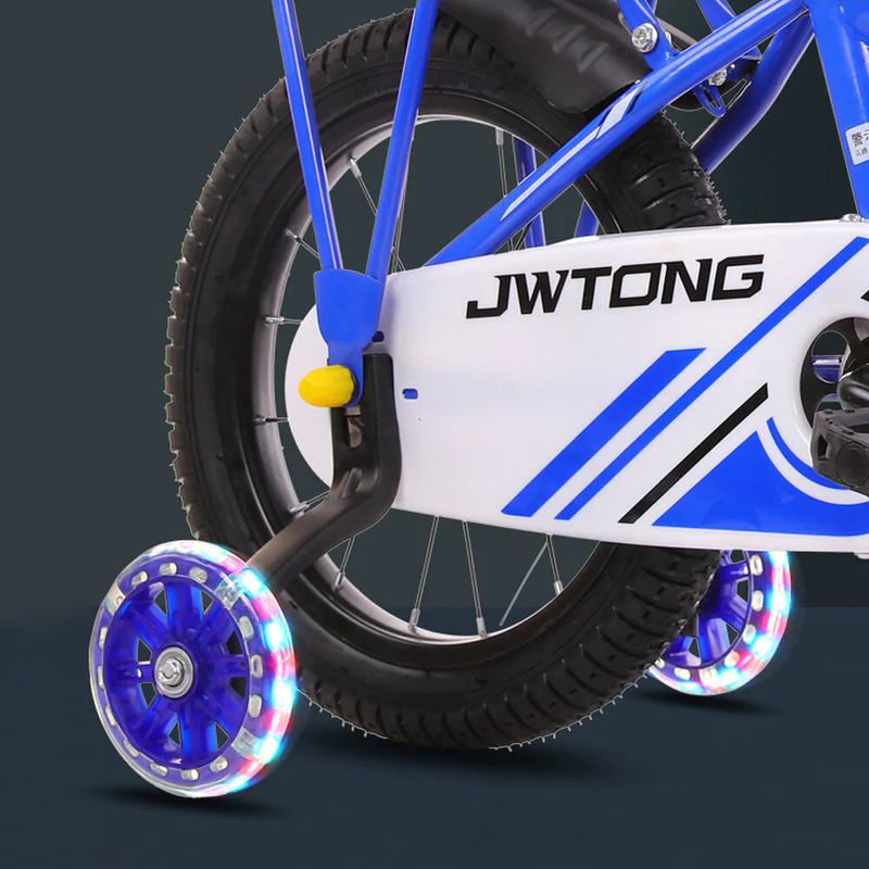 Sport si Outdoor - Ciclism - Biciclete pentru copii - Bicicleta Go Kart Tong 16 inch , pentru copii , roti ajutatoare silicon , portbagaj, cos jucarii, albastru - Infinity.ro