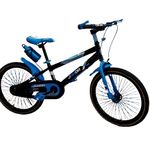 Sport si Outdoor - Ciclism - Biciclete pentru copii - Bicicleta Go kart Colors 16 inch , intre 4-6 ani, roti ajutatoare silicon,aparatoare si suport cu bidon apa, albastru - Infinity.ro