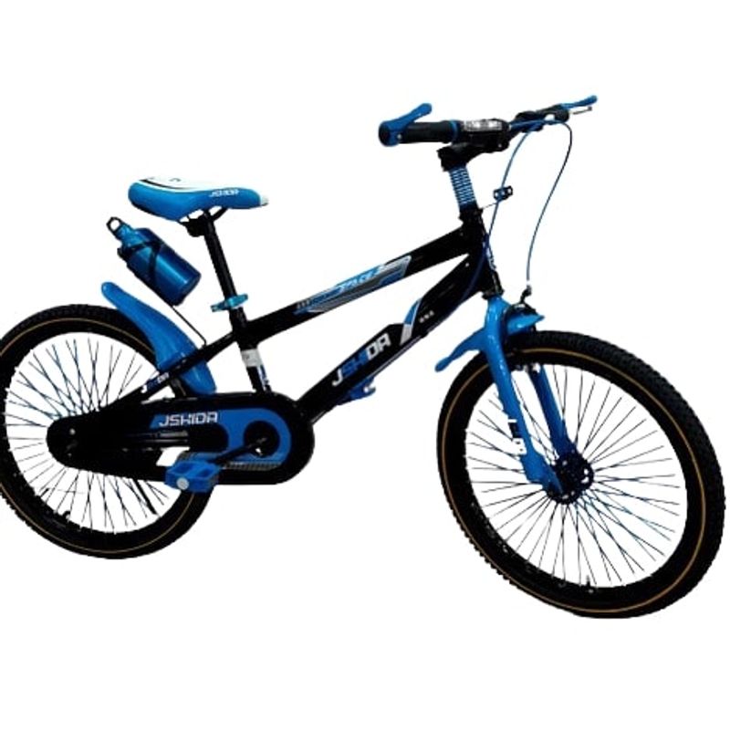 Sport si Outdoor - Ciclism - Biciclete pentru copii - Bicicleta Go kart Colors 16 inch , intre 4-6 ani, roti ajutatoare silicon,aparatoare si suport cu bidon apa, albastru - Infinity.ro