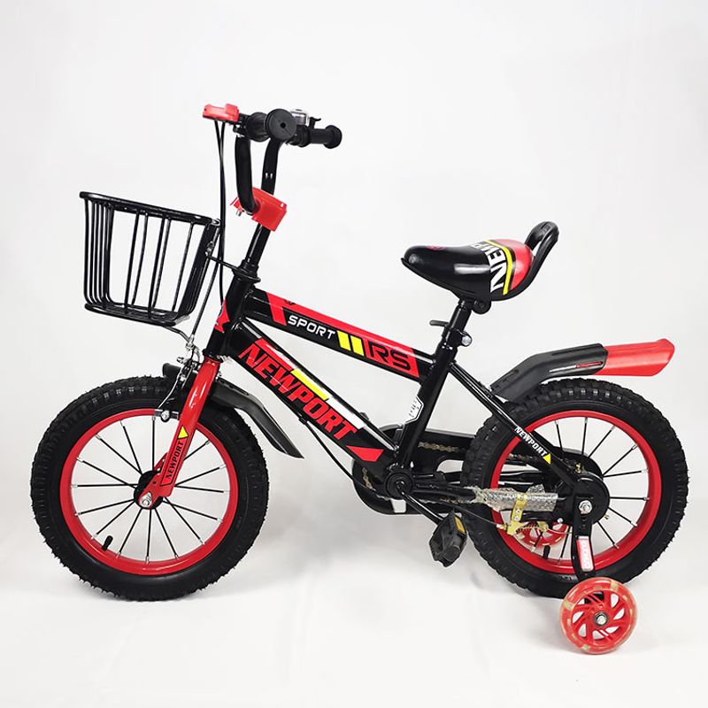 Sport si Outdoor - Ciclism - Biciclete pentru copii - Bicicleta Go kart Newport 16 inch , pentru copii , roti ajutatoare silicon , suport bidon apa, rosu - Infinity.ro