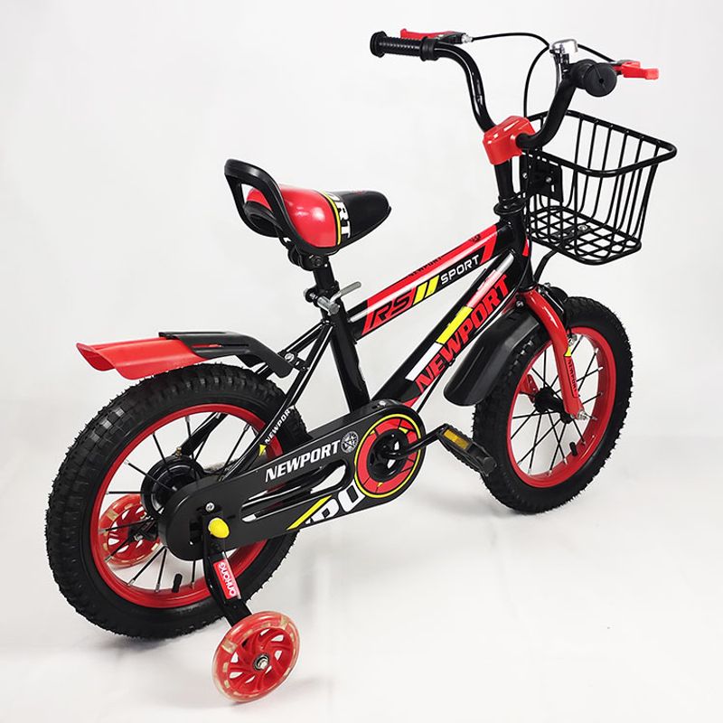 Sport si Outdoor - Ciclism - Biciclete pentru copii - Bicicleta Go kart Newport 16 inch , pentru copii , roti ajutatoare silicon , suport bidon apa, rosu - Infinity.ro