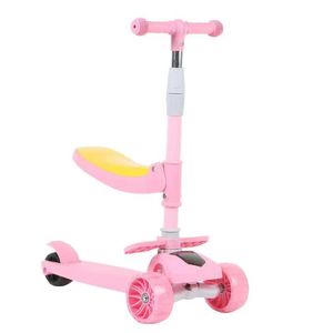 Trotineta Go Kart Beauty pentru copii , pliabila,3 in 1,roti luminoase ,cu muzica ,roz
