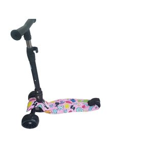 Trotineta Go Kart pentru copii , cu muzica si roti luminoase, +3 ani,pliabila  roz