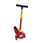 Sport si Outdoor - Role, trotinete si skateboard - Trotinete copii - Trotineta Go Kart Mereu in miscare model Fly, pliabila cu roti de silicn si lumini , rosu - Infinity.ro