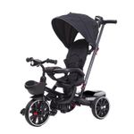 Jucarii, Copii si Bebe - Jucarii si jocuri - Jucarii de exterior - Triciclete - Tricicleta copii Go Kart cu pozitie de somn, scaun reversibil, 8-36 luni, cauciuc eva, far cu lumini si muzica,  negru - Infinity.ro
