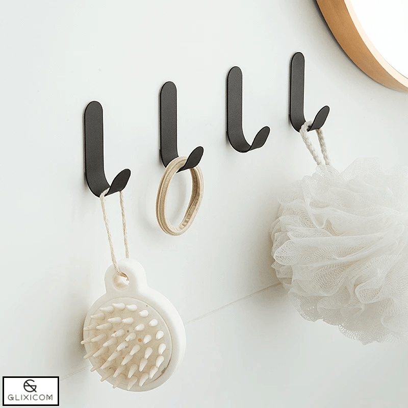 Casa si Gradina - Mobilier - Organizare si depozitare - Cuiere - Cuier Autoadeziv din Otel Inoxidabil Multifunctional Tip Agatatoare Glixicom 6 Bucati Negru - Infinity.ro