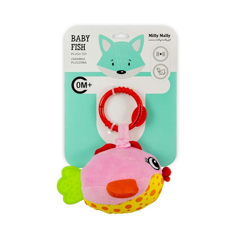 Jucarii, Copii si Bebe - Jucarii si jocuri - Jucarii bebelusi - Jucarii interactive bebelusi - Jucarie din plus pentru agatat, fosnaie si vibreaza, Baby Fish Pink - Infinity.ro