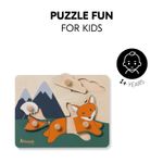 Jucarii, Copii si Bebe - Jucarii si jocuri - Jucarii bebelusi - Jucarii interactive bebelusi - Puzzle din lemn certificat FSC, cu piese imbinate, Hauck, Fox - Infinity.ro