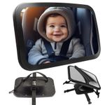 Jucarii, Copii si Bebe - Carucioare si articole de transport - Accesorii transport copii - Oglinda auto supraveghere bebe, Sipo, Fixare tetiera, Suport anti-alunecare, 360 grade, 30x20 cm, Negru - Infinity.ro