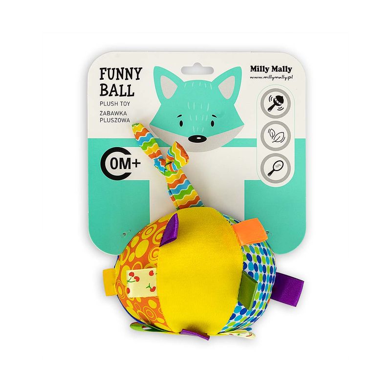 Jucarii, Copii si Bebe - Jucarii si jocuri - Jucarii bebelusi - Jucarii interactive bebelusi - Jucarie din plus pentru agatat, Minge senzoriala cu clopotel, Funny Ball - Infinity.ro