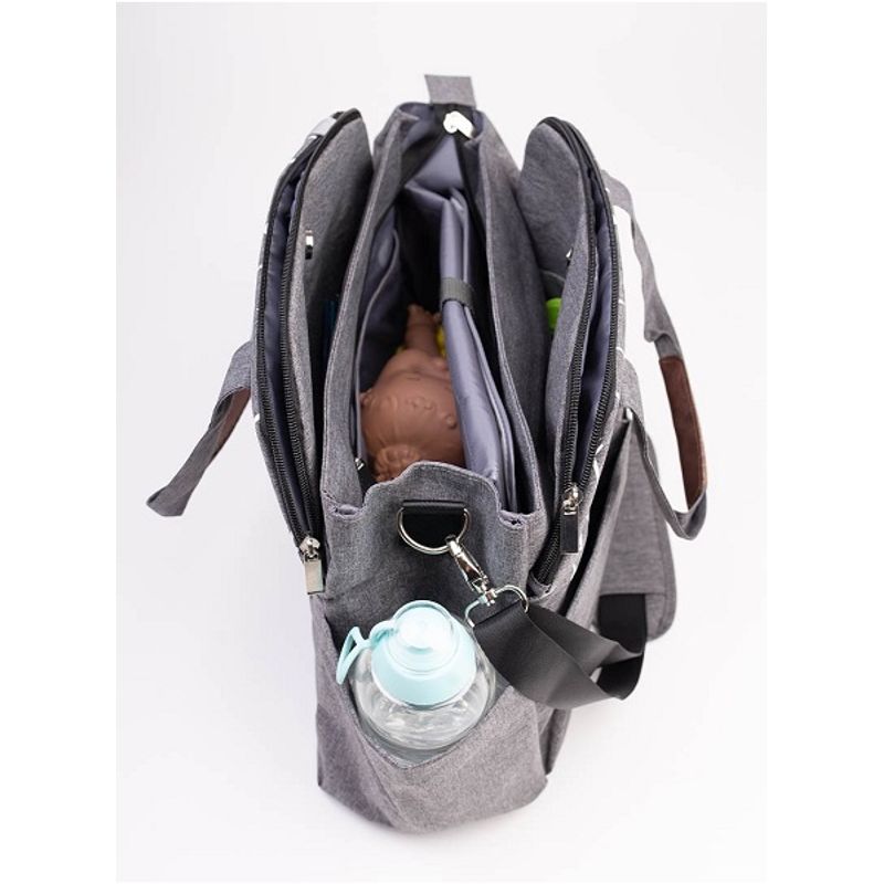 Jucarii, Copii si Bebe - Maternitate - Genti bebelusi - Geanta pentru calatorii 2 in 1, cu 17 buzunare, Kinder Hop, Space Grey - Infinity.ro