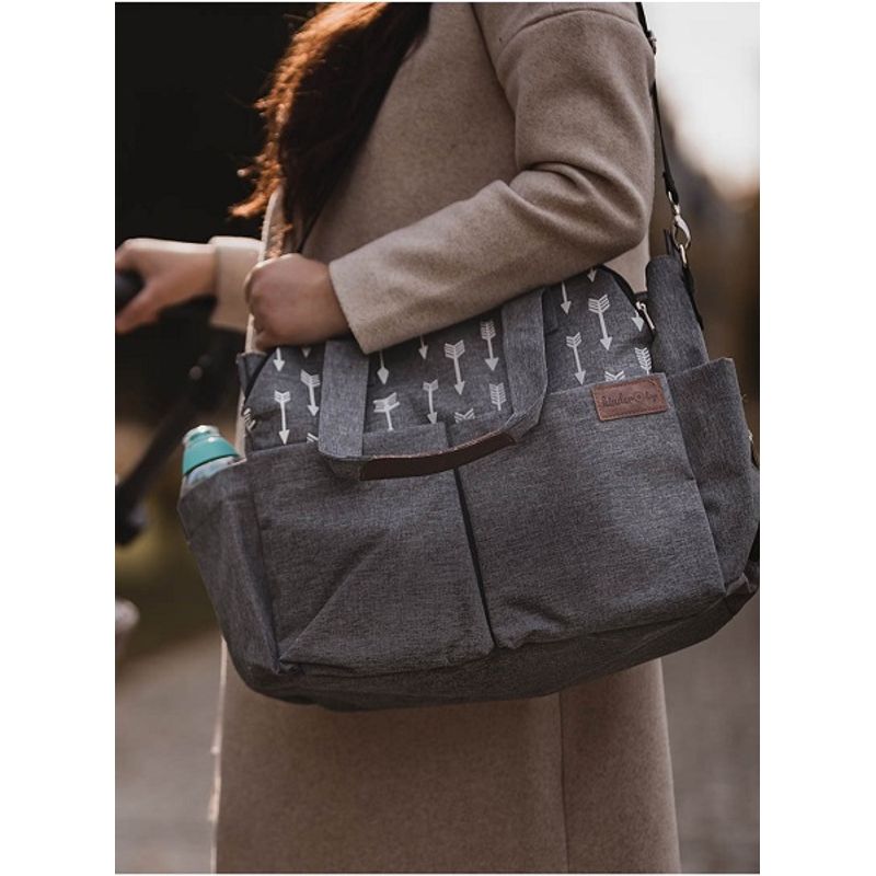 Jucarii, Copii si Bebe - Maternitate - Genti bebelusi - Geanta pentru calatorii 2 in 1, cu 17 buzunare, Kinder Hop, Space Grey - Infinity.ro