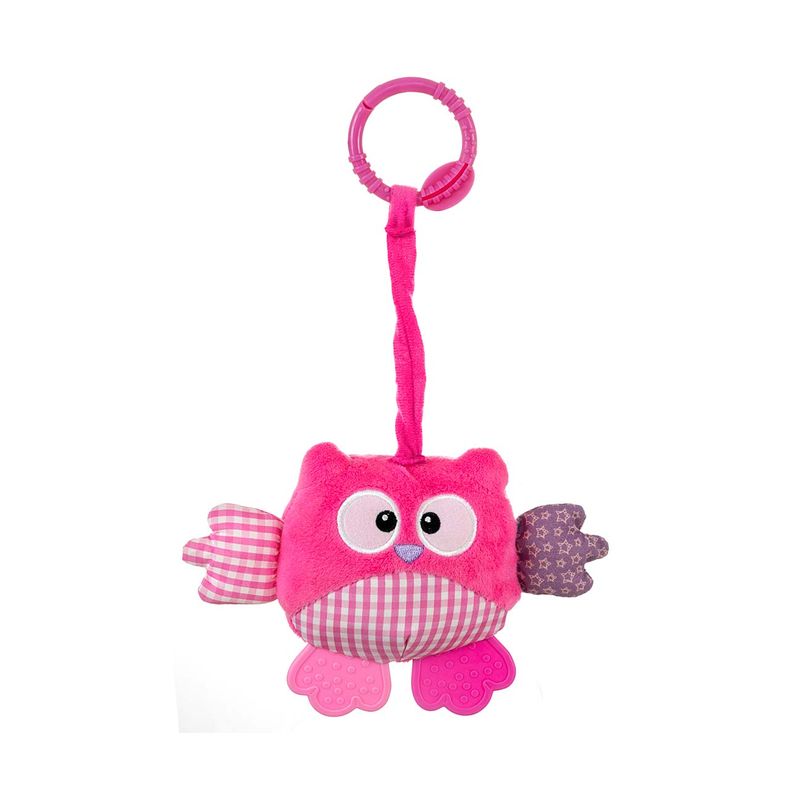 Jucarii, Copii si Bebe - Jucarii si jocuri - Jucarii bebelusi - Jucarii interactive bebelusi - Jucarie din plus pentru agatat, fosnaie si vibreaza, Cutie Owl Pink - Infinity.ro