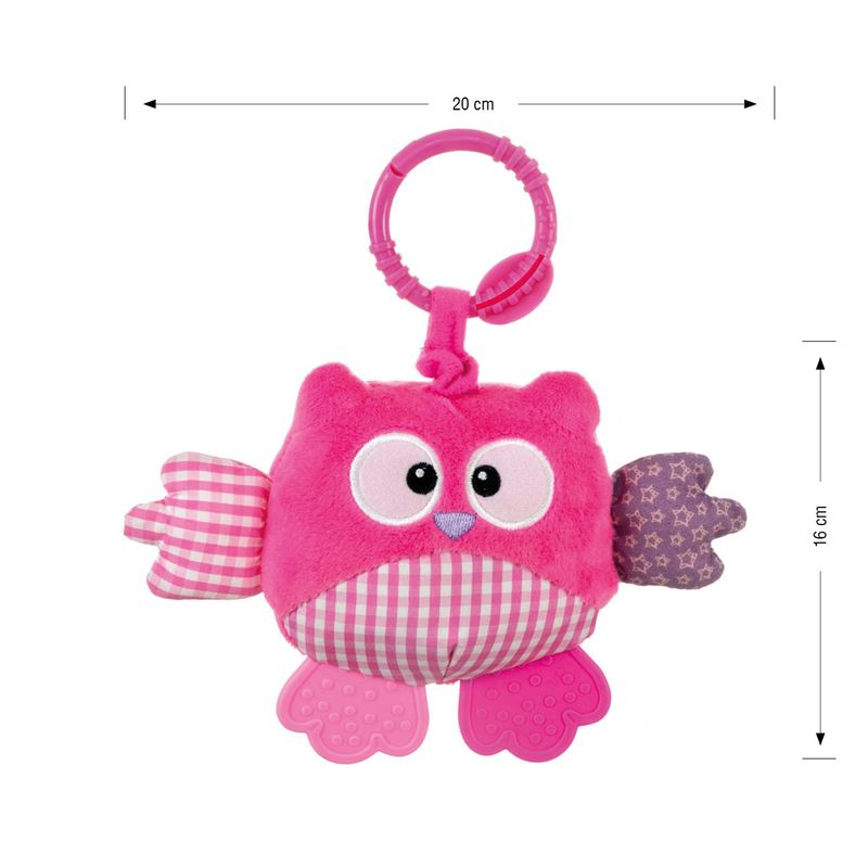 Jucarii, Copii si Bebe - Jucarii si jocuri - Jucarii bebelusi - Jucarii interactive bebelusi - Jucarie din plus pentru agatat, fosnaie si vibreaza, Cutie Owl Pink - Infinity.ro
