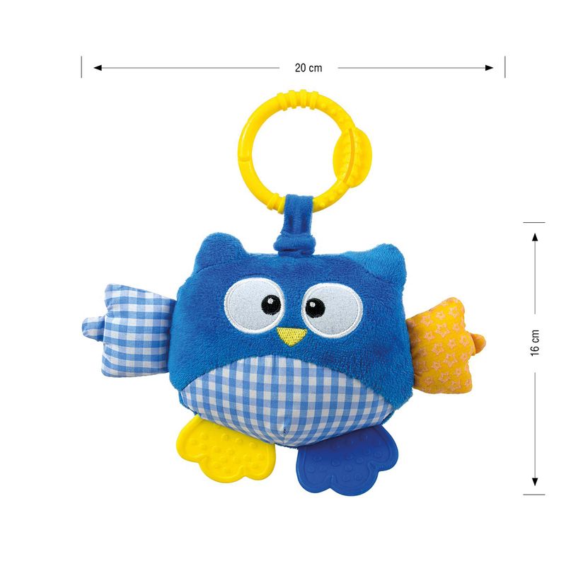 Jucarii, Copii si Bebe - Jucarii si jocuri - Jucarii bebelusi - Jucarii interactive bebelusi - Jucarie din plus pentru agatat, fosnaie si vibreaza, Cutie Owl Blue - Infinity.ro