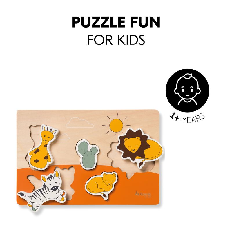 Jucarii, Copii si Bebe - Jucarii si jocuri - Jocuri si puzzle - Puzzle - Puzzle din lemn certificat FSC, Hauck, Safari - Infinity.ro