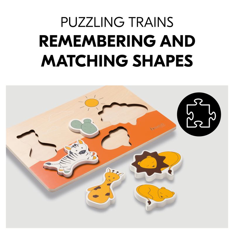 Jucarii, Copii si Bebe - Jucarii si jocuri - Jocuri si puzzle - Puzzle - Puzzle din lemn certificat FSC, Hauck, Safari - Infinity.ro