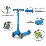Sport si Outdoor - Role, trotinete si skateboard - Trotinete copii - Trotineta pliabila Milly Mally Boogie Blue, roti din silicon cu Led, platforma antiderapanta, greutate admisa 50 kg - Infinity.ro