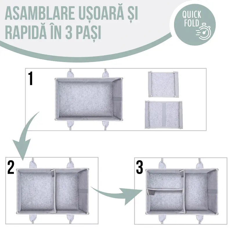Jucarii, Copii si Bebe - Maternitate - Genti bebelusi - Gentuta mamicii, organizator scutece si accesorii copii si bebelusi, Gri, 38x26x18 cm - Infinity.ro