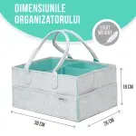 Jucarii, Copii si Bebe - Maternitate - Genti bebelusi - Gentuta mamicii, organizator scutece si accesorii copii si bebelusi, Mint, 38x26x18 cm - Infinity.ro