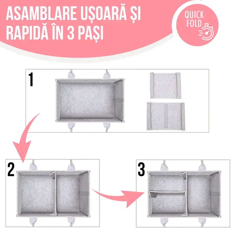 Jucarii, Copii si Bebe - Maternitate - Genti bebelusi - Gentuta mamicii, organizator scutece si accesorii copii si bebelusi, Pink, 38x26x18 cm - Infinity.ro