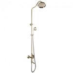 Casa si Gradina - Sanitare - Cazi si cabine de dus - Coloane si seturi de dus - Coloana dus cu baterie Mixxus, Premium Vintage Bronze 009-J, alama, culoare bronz, monocomanda cu para de dus - Infinity.ro