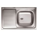 Casa si Gradina - Sanitare - Chiuveta bucatarie si accesorii - Chiuvete bucatarie - Chiuveta bucatarie inox satinat Kromevye N116,1 cuva, 500 x 800 mm, picurator pe partea stanga - Infinity.ro