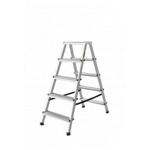 Scara aluminiu, 2 tronsoane, 4 trepte, platforma, max 125 Kg, 1.13 m, Drabest