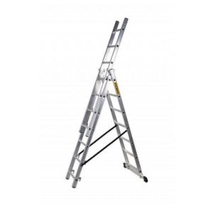 Scara aluminiu, 3 tronsoane, 7 trepte, max 150 Kg, 4.23 m, Drabest Pro