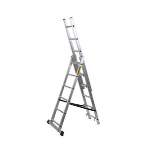 Scara aluminiu, 3 tronsoane, 6 trepte, max 150 Kg, 3.71 m, Drabest