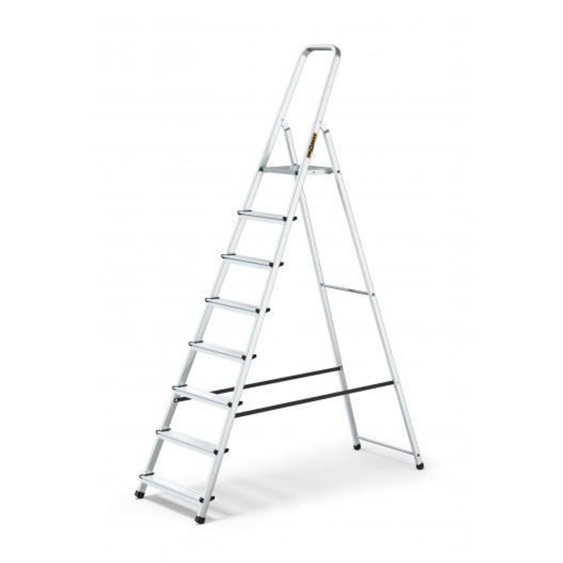 Casa si Gradina - Constructii - Scule de mana si unelte - Scari de lucru - Scara aluminiu, 7 trepte, platforma, max 125 Kg, 2.37 m, Drabest - Infinity.ro