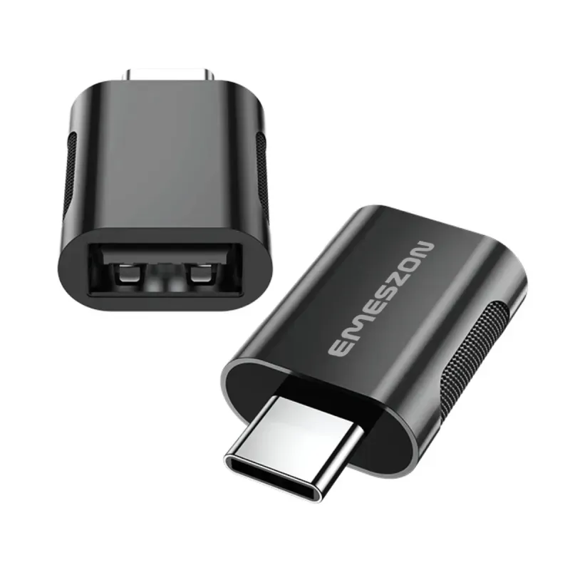 Laptop, Telefoane si Tablete - Telefoane mobile si accesorii - Accesorii Telefoane - Cabluri si adaptoare telefoane - Adaptor cablu Conversie OTG USB 3.1 la Type-C, Emeszon®, transfer date pana la 10Gbps, converteste USB Type C, negru - Infinity.ro