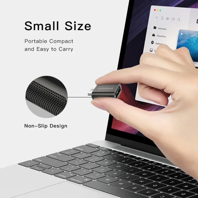 Laptop, Telefoane si Tablete - Telefoane mobile si accesorii - Accesorii Telefoane - Cabluri si adaptoare telefoane - Adaptor cablu Conversie OTG USB 3.1 la Type-C, Emeszon®, transfer date pana la 10Gbps, converteste USB Type C, negru - Infinity.ro