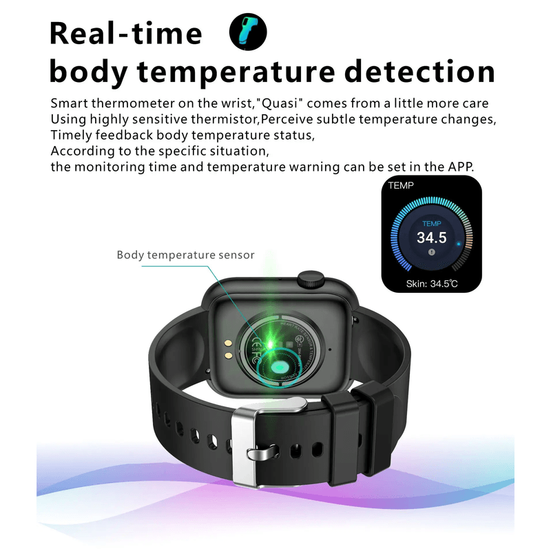 Laptop, Telefoane si Tablete/Wearables si gadgeturi/Wearables/Smartwatch-uri - Ceas SmartWatch si Bratara Fitness 2in1, Carcasa UltraSlim, FULL Touch Fitness Tracker, Multi Sport, Negru - Infinity.ro