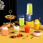 Electronice si Electrocasnice - Electrocasnice bucatarie - Mixere, tocatoare & roboti de bucatarie - Blendere si mini tocatoare - Mini Blender Storcator Portabil Fructe, Emeszon®, BLD1000, Incarcare Micro USB, 6 Lame din Inox, Putere 40W 21000 RPM - Infinity.ro