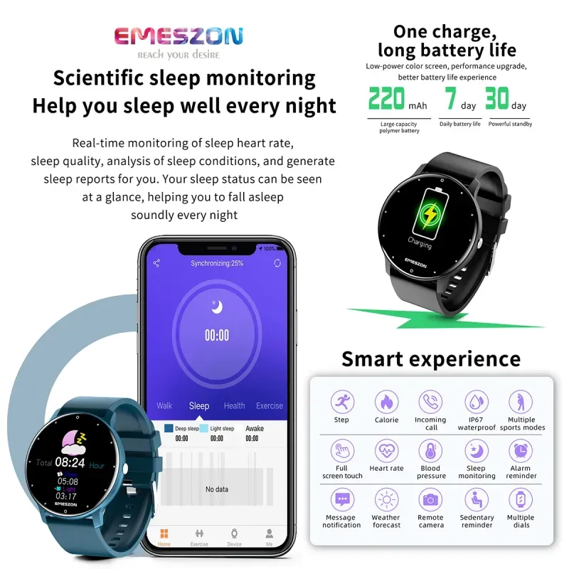 Laptop, Telefoane si Tablete - Wearables si gadgeturi - Wearables - Smartwatch-uri - Ceas Smartwatch si bratara fitness, Emeszon® A23 Bluetooth Notificari social media Monitorizare activitati fizice, negru - Infinity.ro